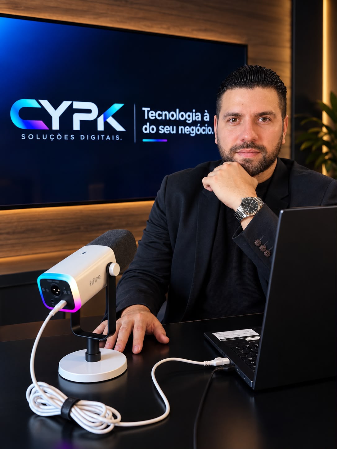 Elizeu Sena, sócio-fundador da CYPK, em seu ambiente de trabalho